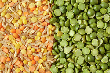 Mix Of Green Split Peas Lentils And Rice