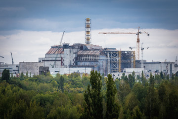 Fototapeta na wymiar Nuclear Power Station in Chernobyl Exclusion Zone, Ukraine