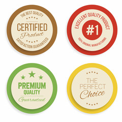 Badges and labels collection. Quality, assurance marks