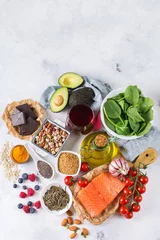 Gordijnen Assortment of healthy food low cholesterol © aamulya
