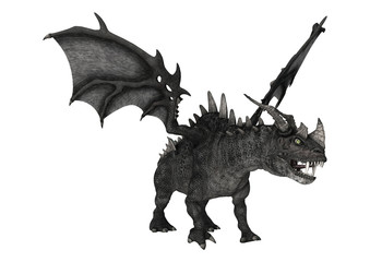 3D Rendering Fantasy Dragon on White