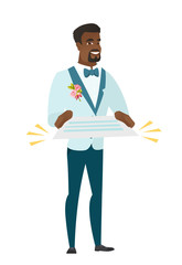 Groom holding a contract vector illustration