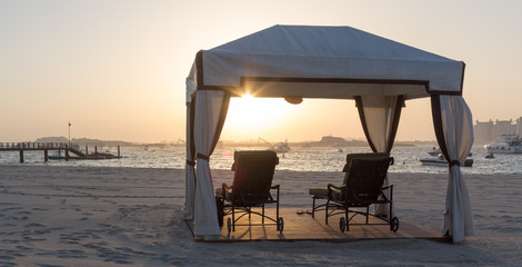 Luxurious gazebo on the beach