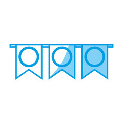 decorative pennants icon over white background vector illustration