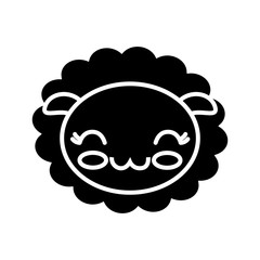 Obraz premium kawaii sheep animal icon over white background vector illustration
