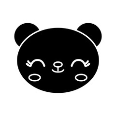 kawaii bear animal icon over white background vector illustration