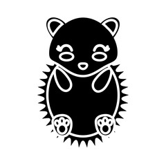 Obraz premium kawaii porcupine animal icon over white background vector illustration