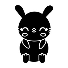 kawaii rabbit animal icon over white background vector illustration