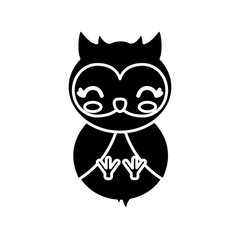 kawaii owl animal icon over white background vector illustration
