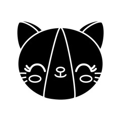 kawaii cat animal icon over white background vector illustration