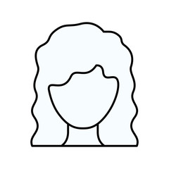 sketch silhouette of faceless woman with wavy medium hairstyle vector illustration