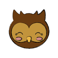 kawaii owl animal icon over white background vector illustration