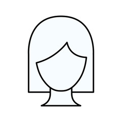 Obraz na płótnie Canvas sketch silhouette of faceless woman with short hair vector illustration