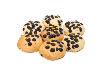 Biscuits with chocolate drops isolated