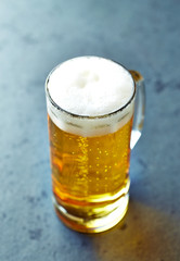 Cold Pilsner Beer in a glass mug