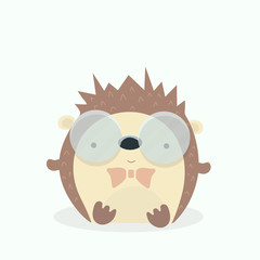 Cute porcupine cartoon vector illustration.