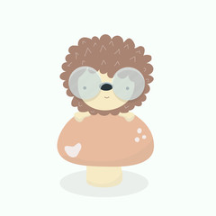 Cute porcupine cartoon vector illustration.