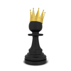 Chess pawn with a crown