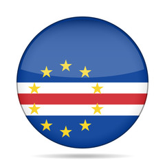 Flag of Cape Verde. Shiny round button.