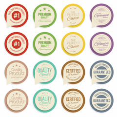 Badges and labels collection. Quality, assurance marks