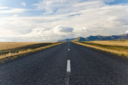 Paved road in rural landscape