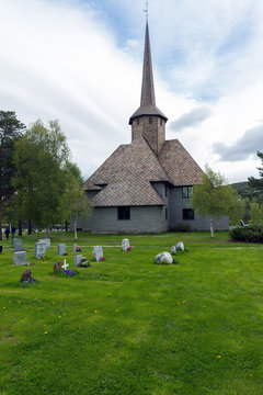 The old church of Dombas in Norway