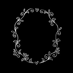 Hand drawing floral frame