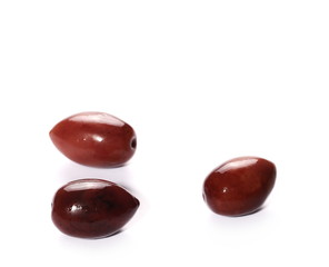 Black olives isolated on white background