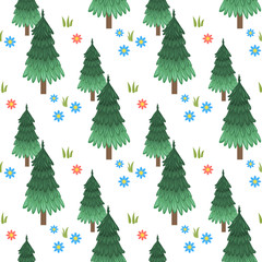 Forest seamless pattern