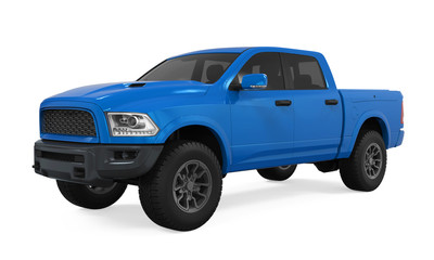 Blue Pickup Truck Isolated