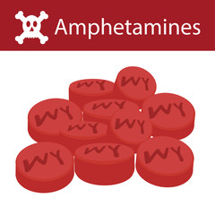 No Drugs, No Amphetamines, vector illustration.