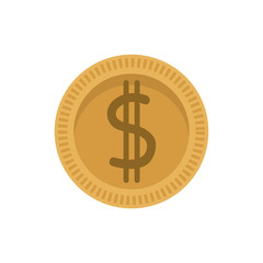 dollar coin money currency cash vector illustration