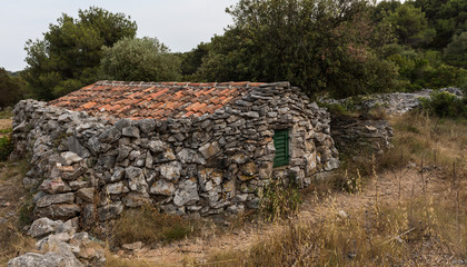 Fototapeta na wymiar Ancient stone house, Croatia, Europe
