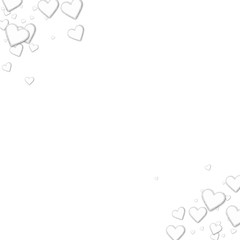 Beautiful paper hearts. Frame corners on white background. Vector illustration.