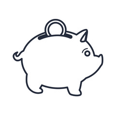 pig bank with coin money box investment vector illustration