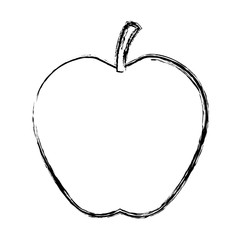 fresh apple fruit tasty nutrition icon vector illustration