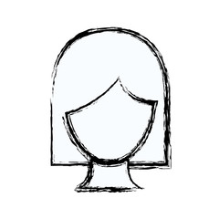 blurred silhouette faceless woman with short hair vector illustration