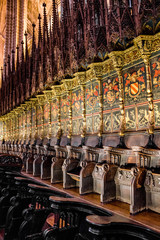 Empty choir seats in church