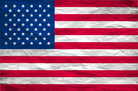 The USA flag painted on white paper with backgrond vector
