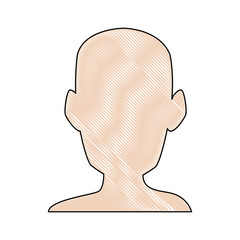 silhouette head man front view portrait vector illustration