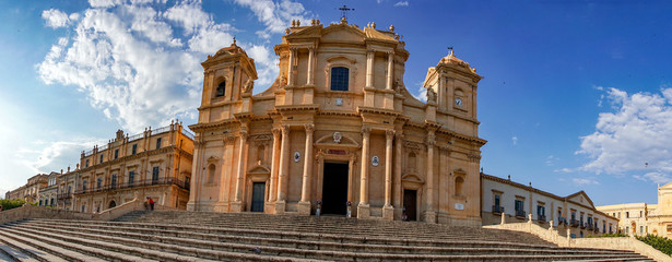 sicily noto dome view on sunny day