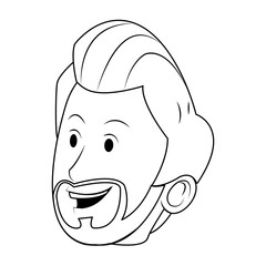 profile business man character male beard vector illustration