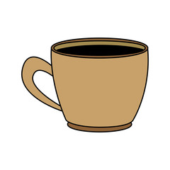 coffee cup beverage drink break office icon vector illustration