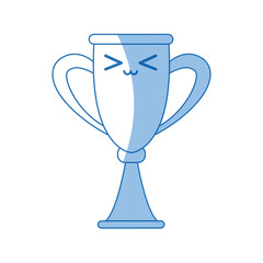 kawaii trophy award competition winner icon vector illustration