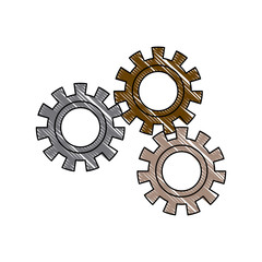 set gear wheel cog cooperation teamwork concept vector illustration