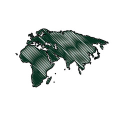 silhouette map world location landmark vector illustration