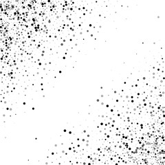 Dense black dots. Abstract chaotic scatter with dense black dots on white background. Vector illustration.