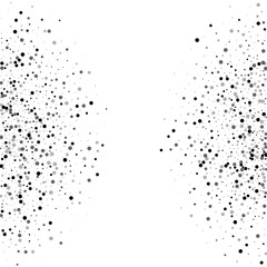 Dense black dots. Abstract shape with dense black dots on white background. Vector illustration.