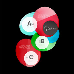 Glossy glass circle banner design template