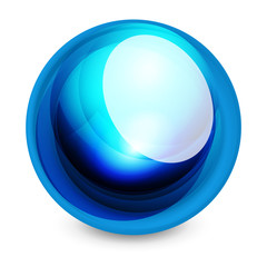 Glass sphere, futuristic abstract element